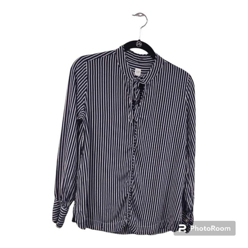Gap Long Sleeve Striped Navy Blouse Size M - 3FOR$25 -
